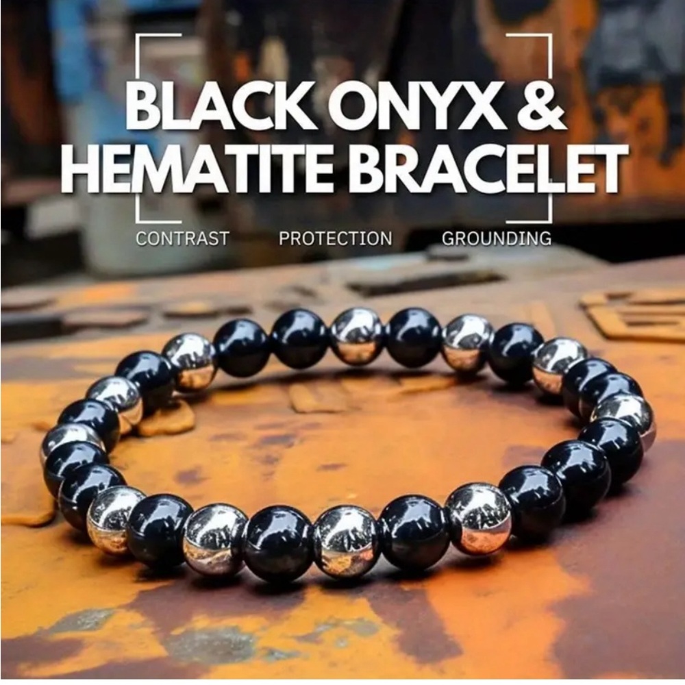 Black Ónyx & Hematite Bracelet